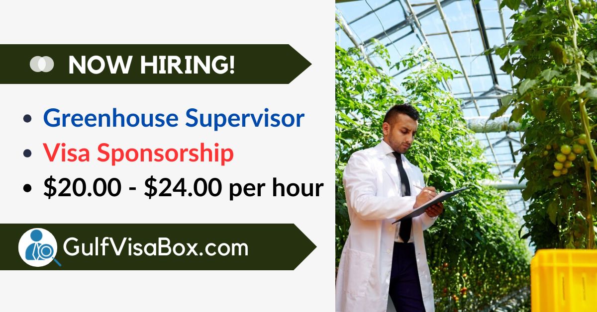 Greenhouse Supervisor Jobs in Canada with Visa Sponsorship